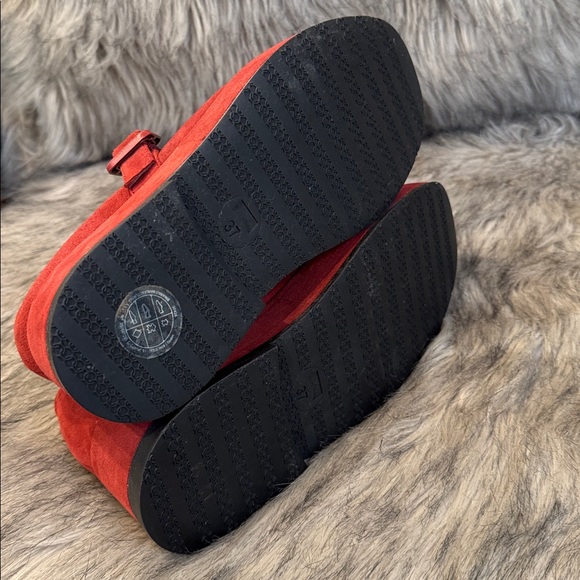 Camper Red Suede Platform Mary Janes Size 37 - Picture 7 of 8